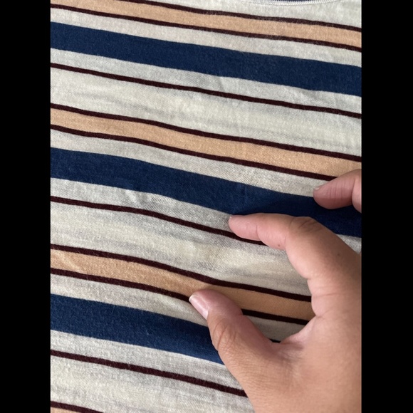 New Madewell Whisper Stripe Ringer Tee Shirt XXL - Picture 6 of 12